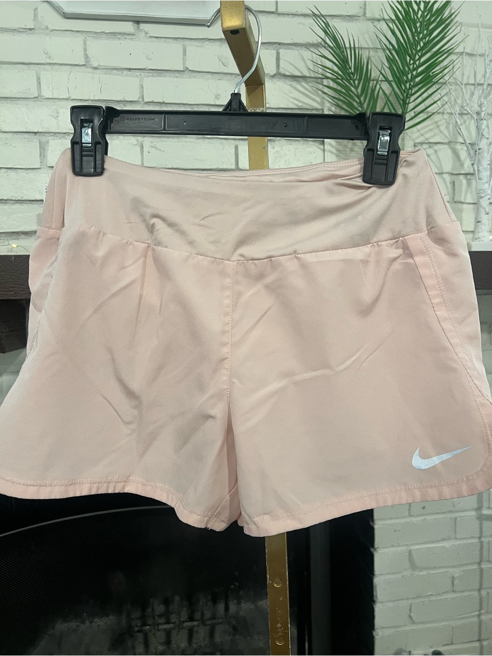 Nike Light peach Athletic Shorts with White Swoosh